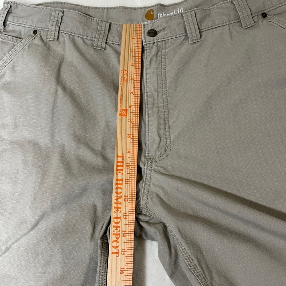 Carhartt Men's Relaxed Fit Canvas Work Shorts Khaki Size 44 Flat Front - Picture 11 of 13